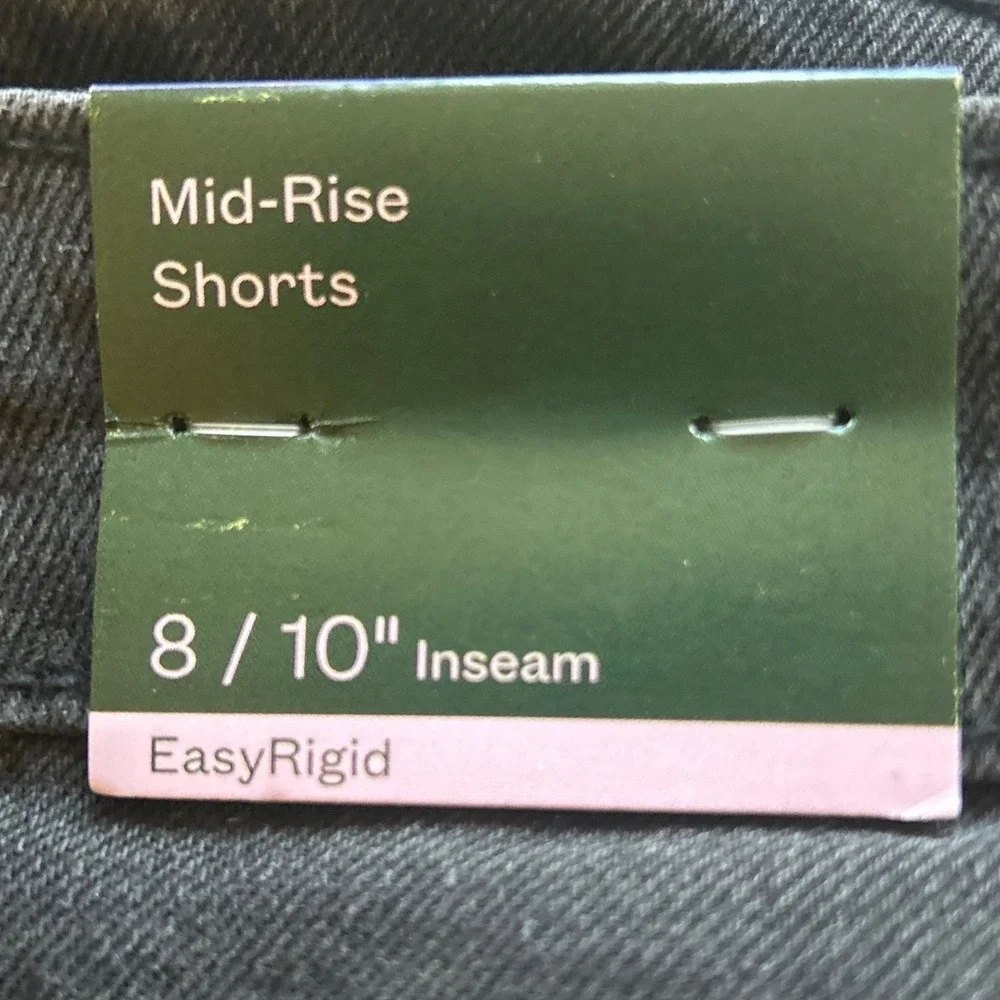 Wild Fable Womens Mid Rise EasyRigid Denim Shorts Black Wash Raw Hem Size‎ 8 NWT